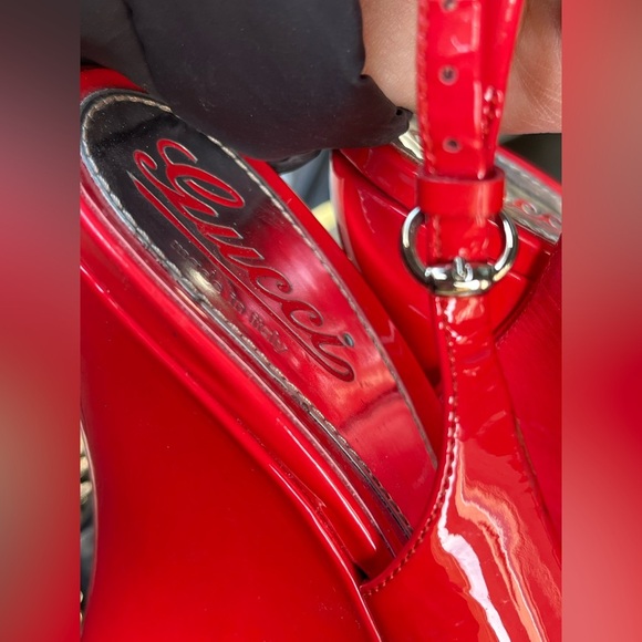 Gucci Toe Slingback Wedge Sandals - Picture 13 of 13